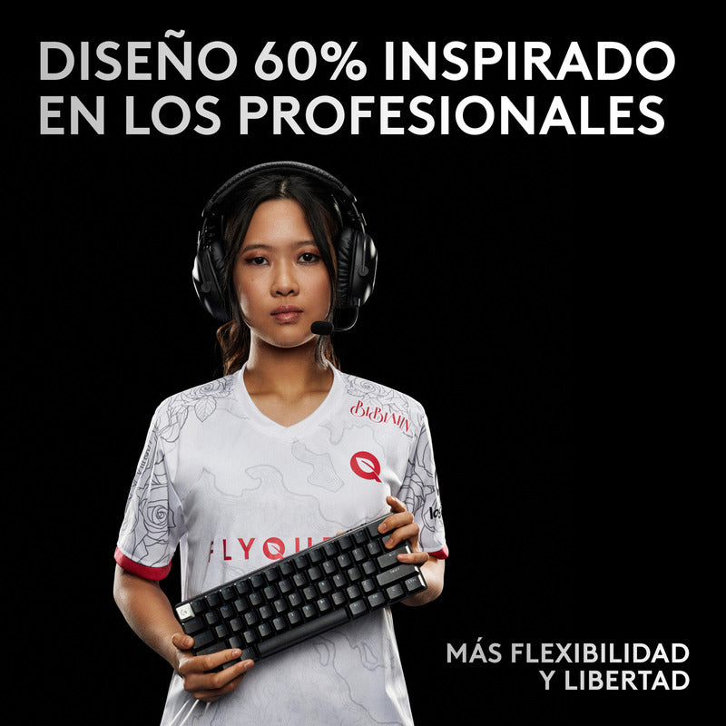 Teclado Gamer Logitech Pro X 60, Inalámbrico Lightspeed