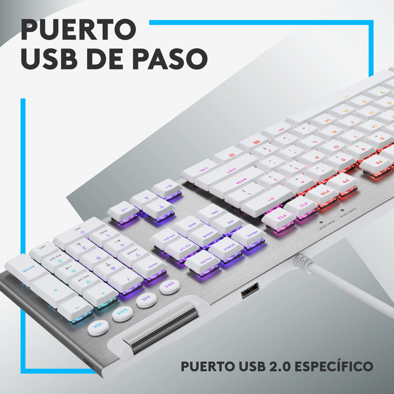 Teclado Gamer Mecánico Lightsync Rgb - Logitech G815 Blanco