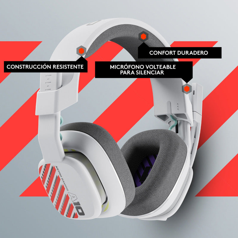 Audífonos Gamer Astro A10 Gen 2, Pc/Ps5/Ps4, Xbox, Blanca