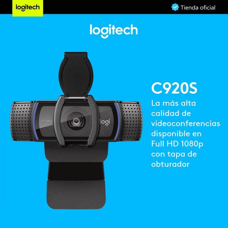 Logitech C920s Pro, Webcam Hd / Videochats Full Hd + Trípode