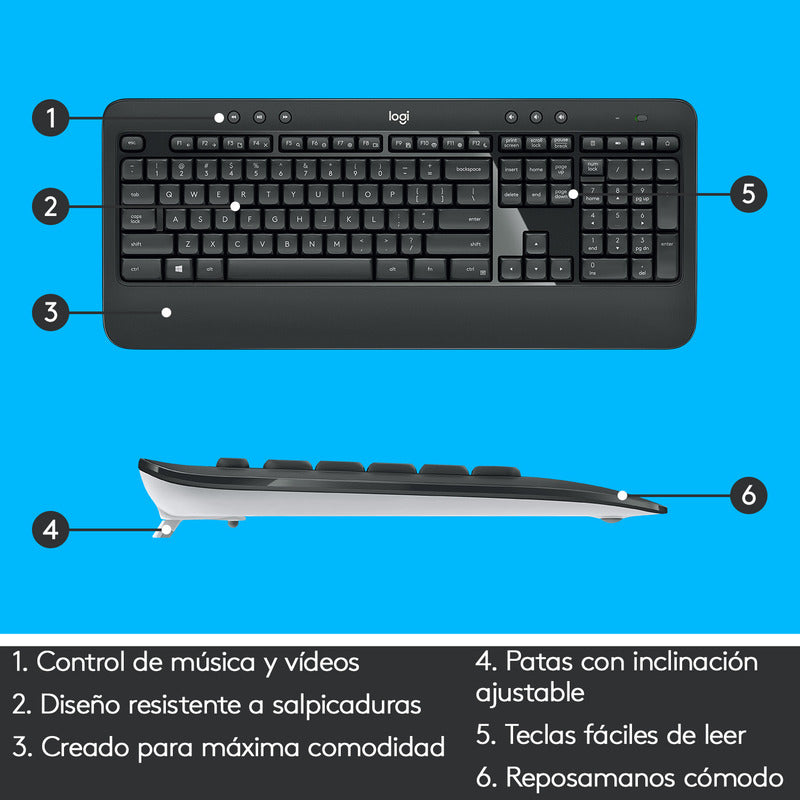 Combo Inalámbrico Logitech Mk540 Advanced, Teclado Y Mouse