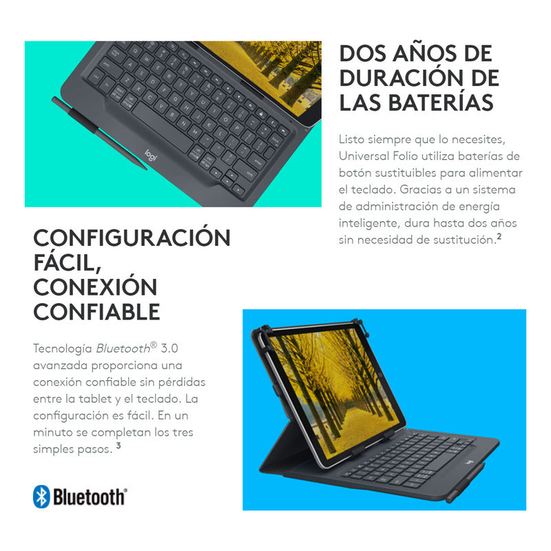 Universal Folio Logitech, Teclado iPad Y Tablet De 9''-10''