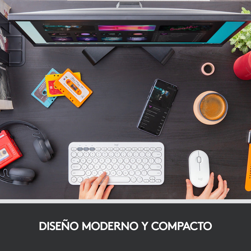 Mouse Inalámbrico Moderno Logitech Pebble M350 - Blanco