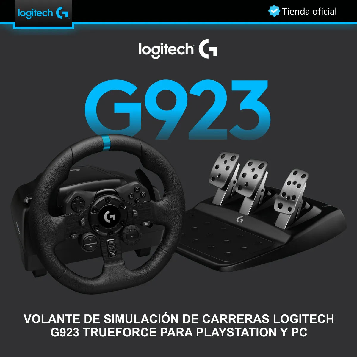Racing Combo Timón Logitech G923 Ps4/5 + Palanca + Soporte5