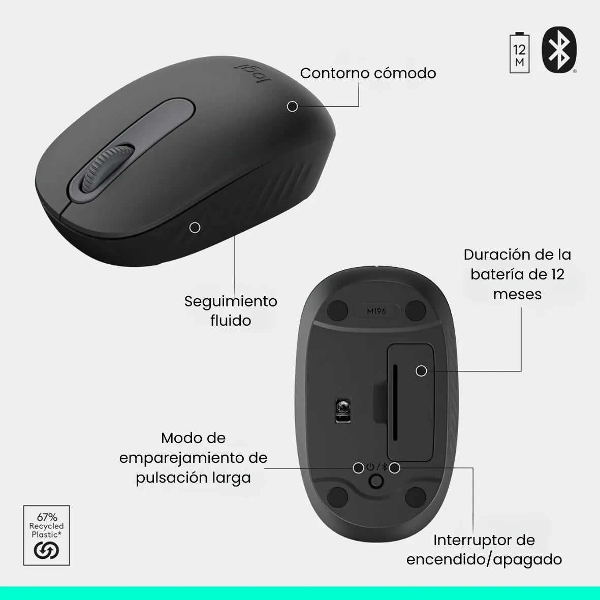 Combo Inalámbrico Bluetooth Logitech MK250 con Diseño Compacto