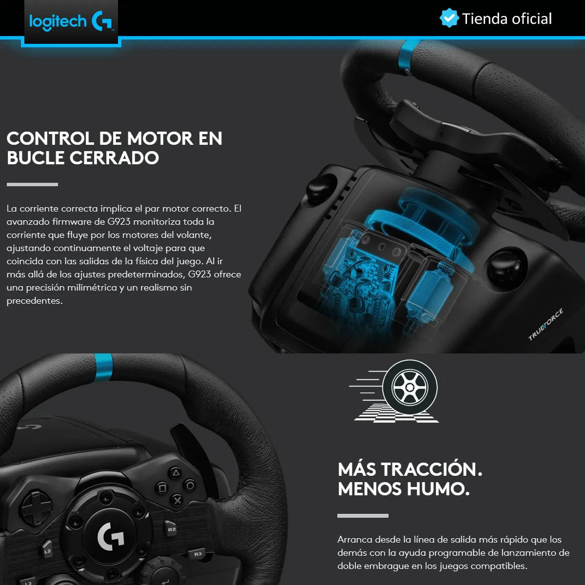 Racing Combo Timón Logitech G923 Ps4/5 + Palanca + Soporte5