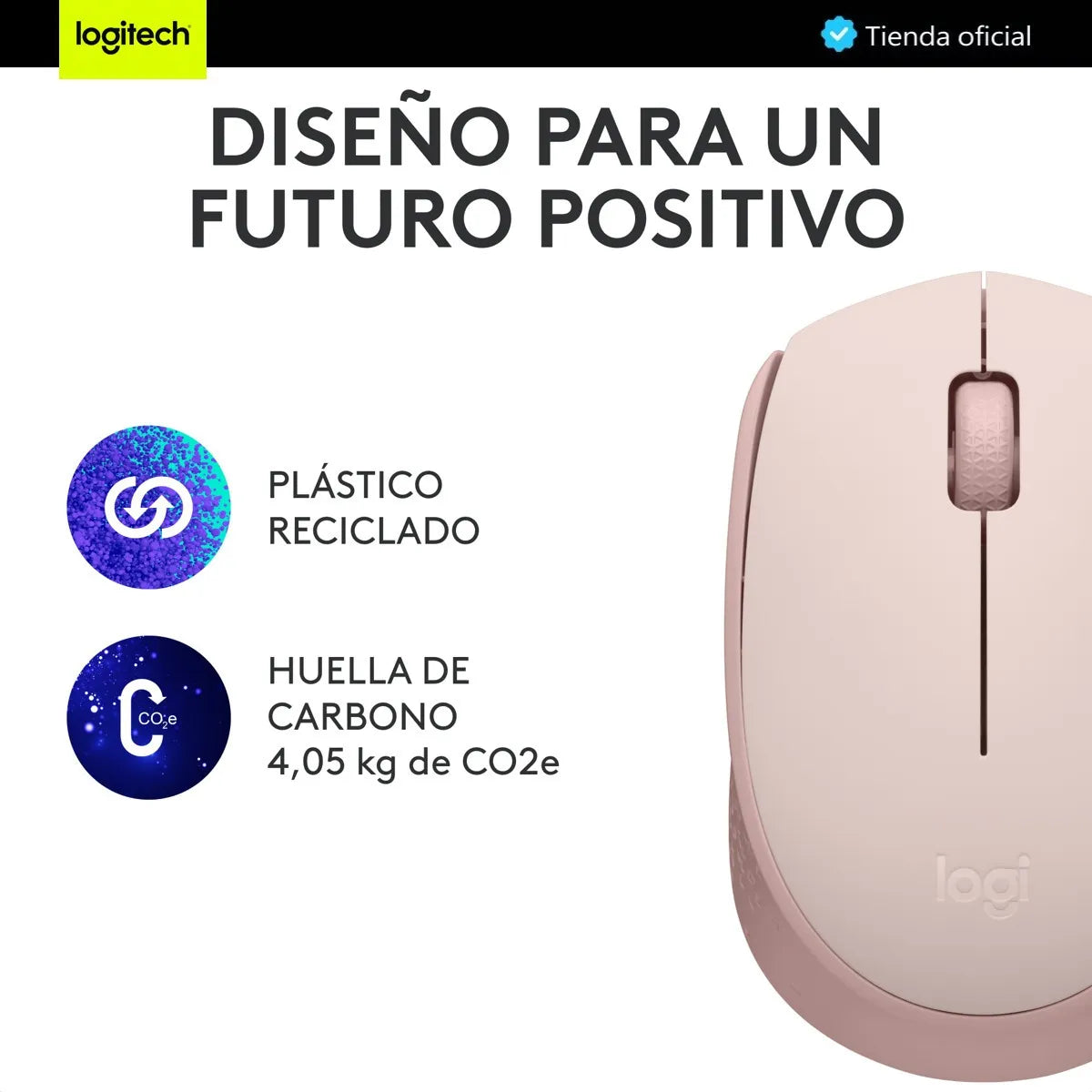 Mouse Inalámbrico Logitech M170 con Diseño Ambidiestro y Portátil, Rosa
