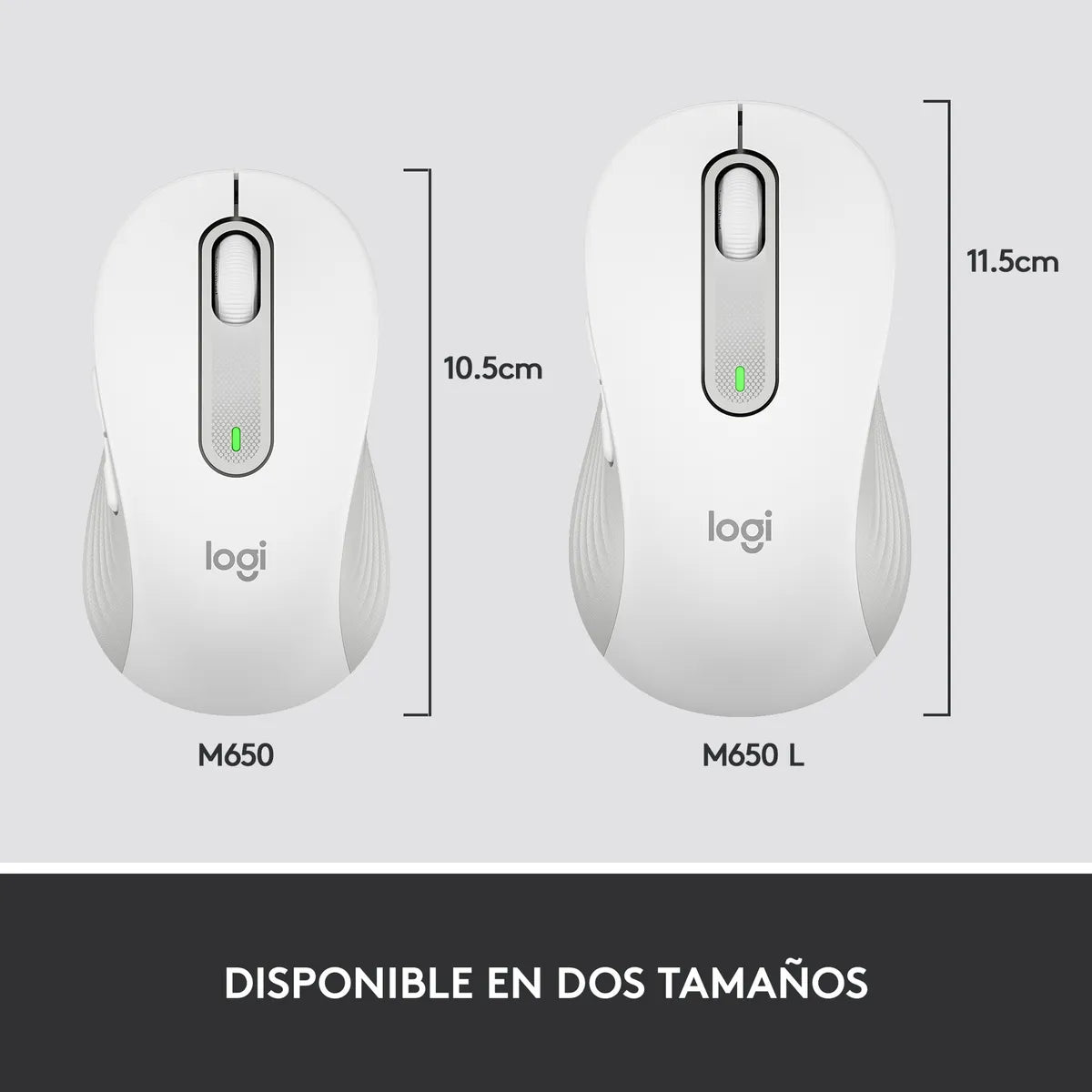 Mouse Inalámbrico BT/Bolt Logitech Signature M650 L con Scroll SmartWheel, Blanco