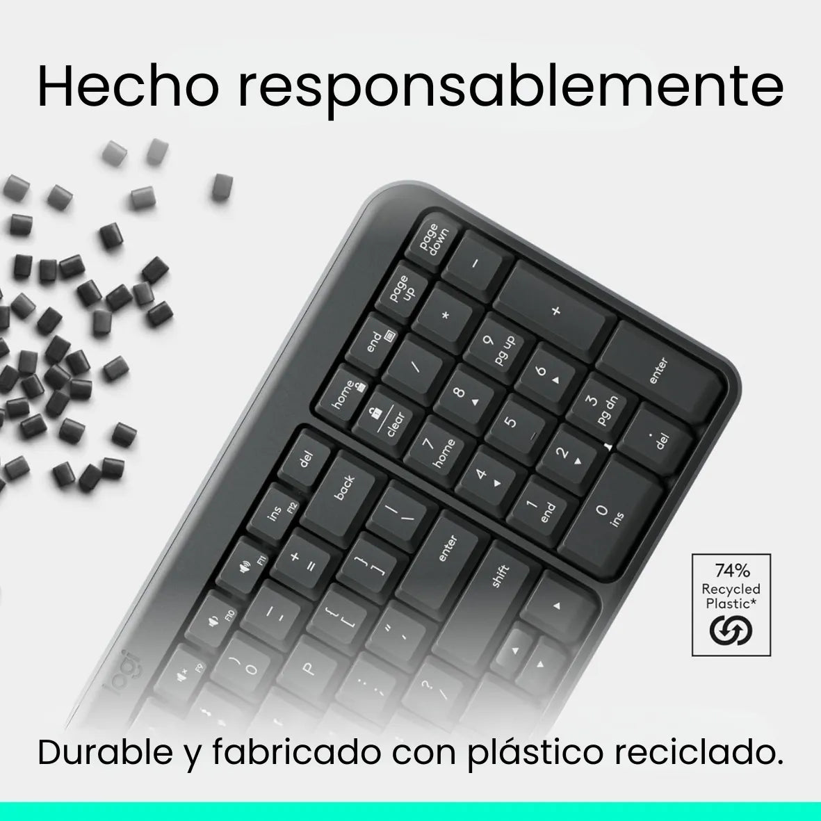 Teclado Inalámbrico Bluetooth Logitech K250 con Diseño Compacto, Blanco