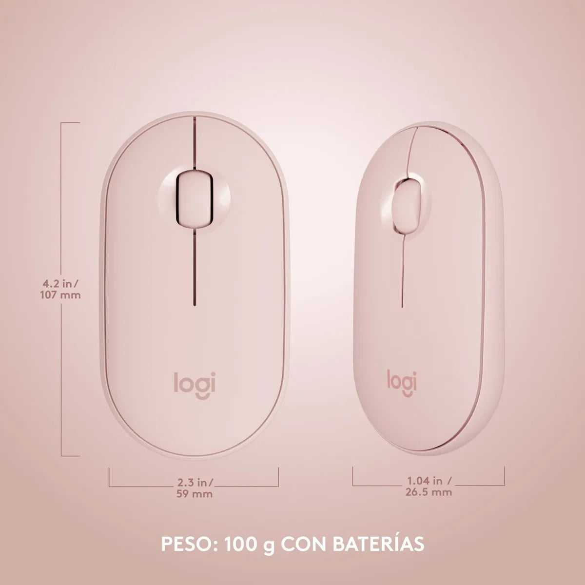 Combo Teclado y Mouse Inalámbrico Slim Logitech MK470 Rosa