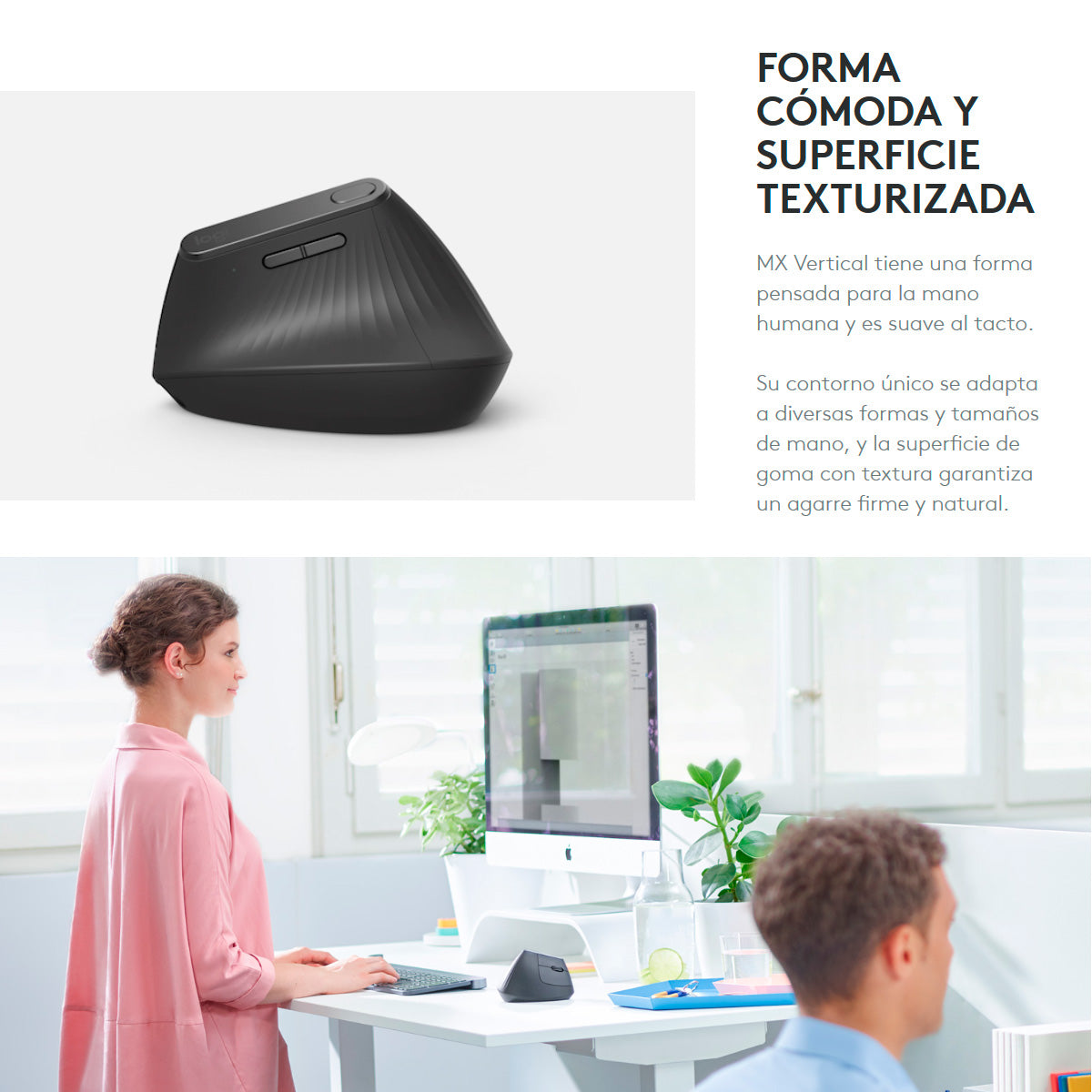 Teclado Avanzado Logitech MX Keys S Inalámbrico Iluminado Multidispositivo + Mouse Ergonómico Avanzado Logitech MX Vertical Inalámbrico + Obsequio Descansapies