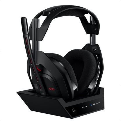 Auriculares Gamer Inalámbricos Logitech Astro A50 (5ta Gen) LIGHTSPEED + Base PLAYSYNC, Negro