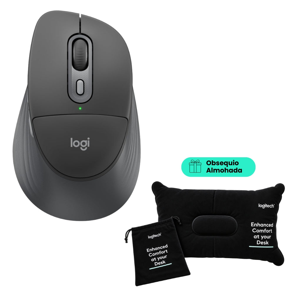 Mouse Inalámbrico Logitech Signature Comfort Plus M850 L Multidispositivo Bluetooth - Grafito + Obsequio Almohada