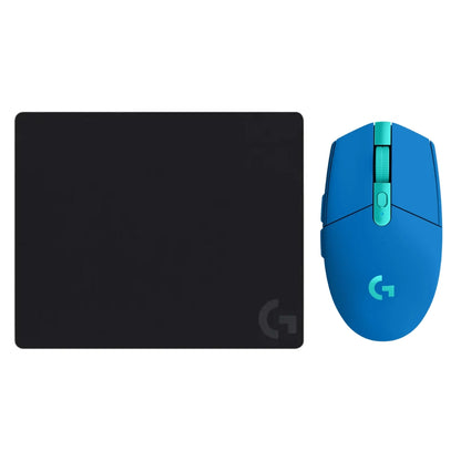 Mouse Gamer Inalámbrico Logitech G305 LIGHTSPEED HERO 12000 DPI 6 Botones - Azul + Pad Mouse Gamer Logitech G240 con Superficie de Tela