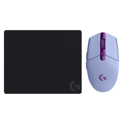 Mouse Gamer Inalámbrico Logitech G305 LIGHTSPEED HERO 12000 DPI 6 Botones - Lila + Pad Mouse Gamer Logitech G240 con Superficie de Tela