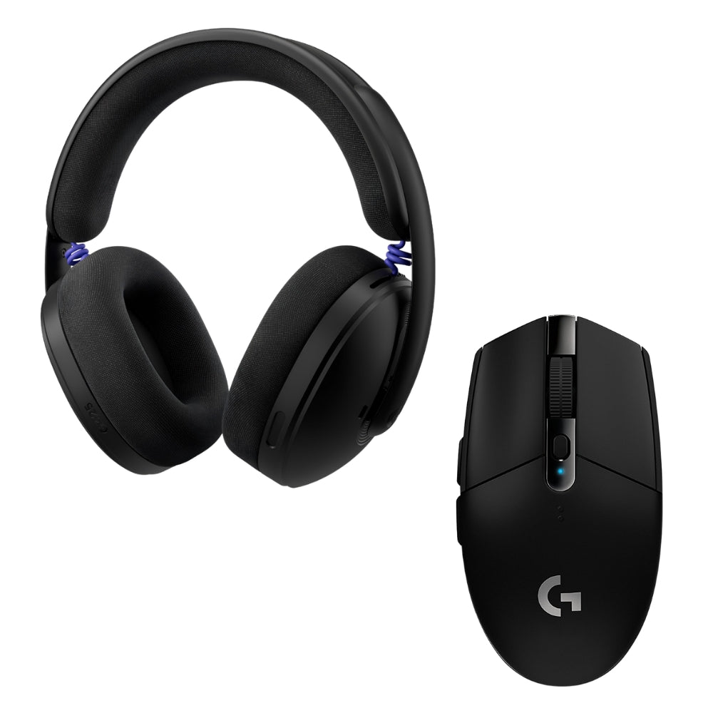 Auriculares Gamer Inalámbricos Logitech G325 LIGHTSPEED Bluetooth PC/PS5/Switch - Negro + Mouse Gamer Inalámbrico Logitech G305 LIGHTSPEED HERO 12000 DPI 6 Botones - Negro
