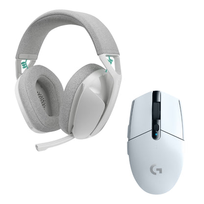 Audífonos Diadema Gamer Inalámbrica Logitech G321 LIGHTSPEED Bluetooth PC/PS5/Switch - Blanco + Mouse Gamer Inalámbrico Logitech G305 LIGHTSPEED HERO 12000 DPI 6 Botones - Blanco