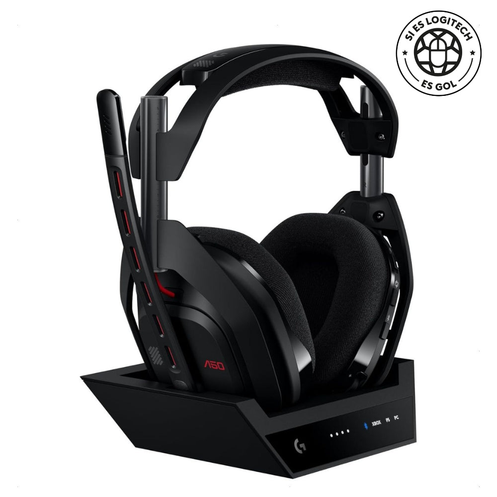 Auriculares Gamer Inalámbricos Logitech Astro A50 (5ta Gen) LIGHTSPEED + Base PLAYSYNC, Negro