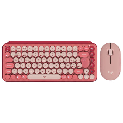 Teclado Mecánico Bluetooth Logitech POP Keys con Teclas de Emojis - Heartbreaker + Mouse Logitech Pebble 2 M350s, Bluetooth Multidispositivo - Rosa