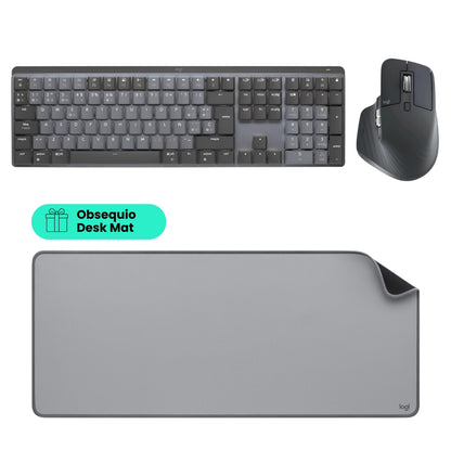 Combo Logitech Teclado Mx Mechanical + Mouse Mx Master 3s Edición Bluetooth + Obsequio Pad Mouse Desk Mat
