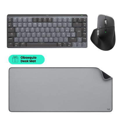 Logitech Combo Teclado Mx Mechanical Mini + Mouse MX Master 4 Bluetooth/Bolt + Obsequio Pad Mouse Desk Mat