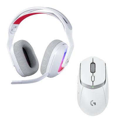 Diadema Gamer Logitech G A20X Lightspeed para PS5, Xbox, Switch, PC - Blanco + Mouse Gamer Inalámbrico Logitech G309 LIGHTSPEED Bluetooth Sensor HERO 25K - Blanco