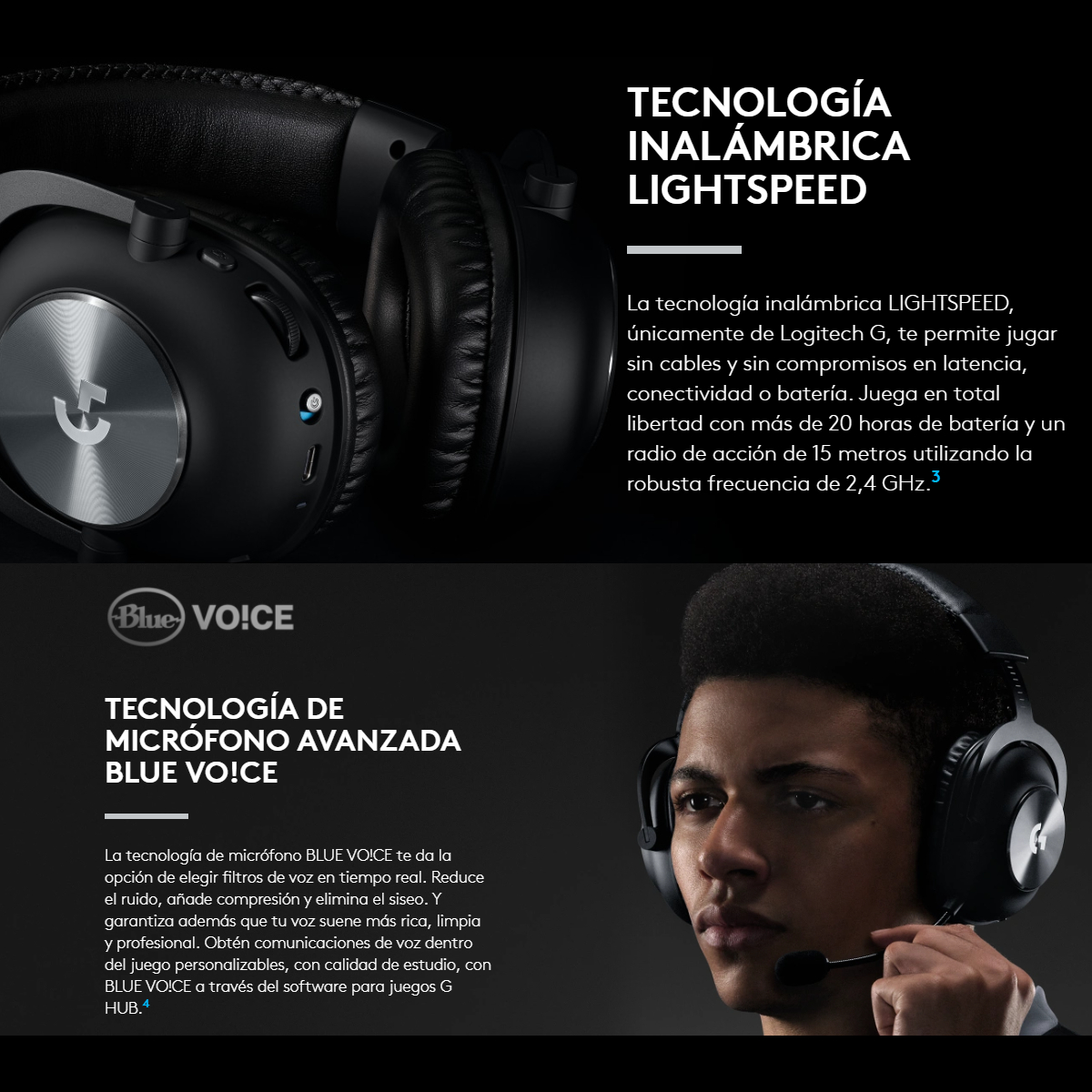 Diadema Gamer Profesional Logitech G Pro X Wireless 7.1 Dts, Negro
