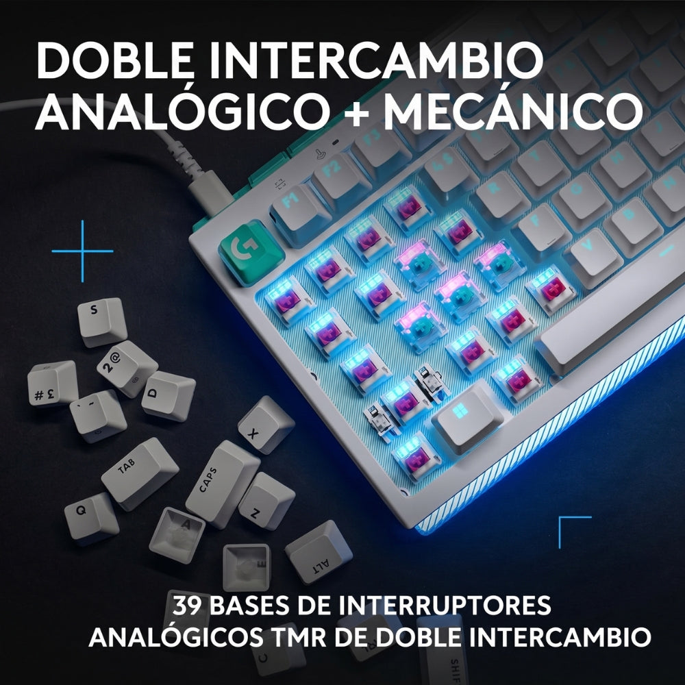 Teclado Gamer Mecanico Logitech G512 X 75 Switch Tactil - Blanco