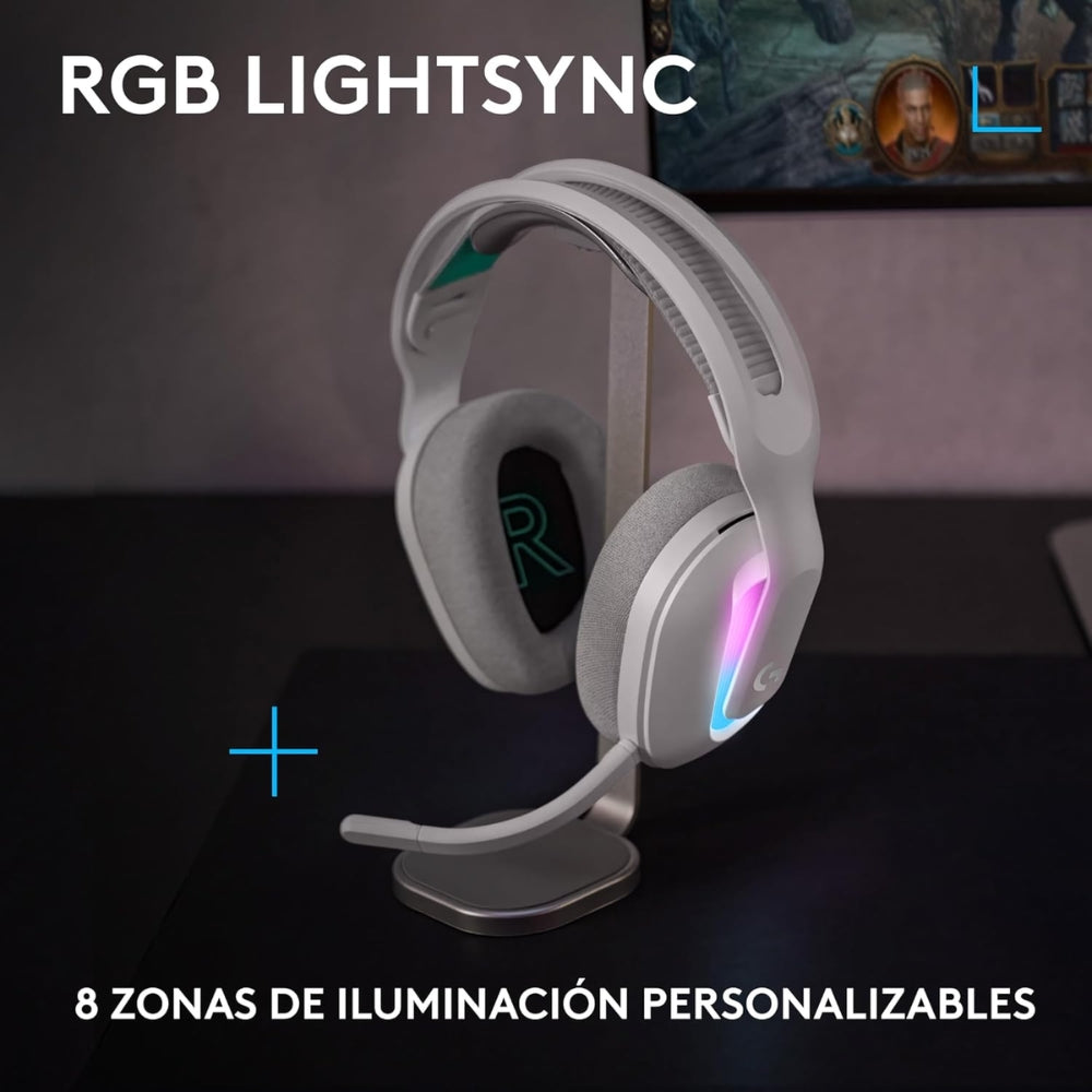 Auriculares Gamer Inalámbricos Logitech G522 LIGHTSPEED con RGB LIGHTSYNC Blanco + Obsequio Soporte para Diadema