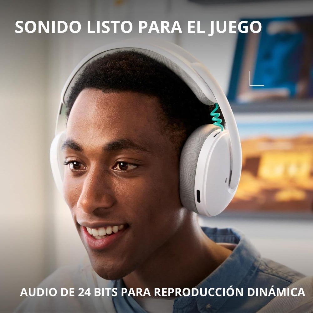 Auriculares Gamer Inalámbricos Logitech G325 LIGHTSPEED Bluetooth PC/PS5/Switch/Xbox - Blanco + Obsequio Soporte para Diadema