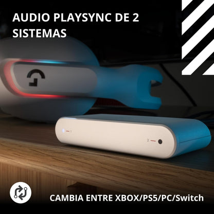 Diadema Gamer Logitech G A20X Lightspeed para PS5, Xbox, Switch, PC - Blanco + Mouse Gamer Inalámbrico Logitech G309 LIGHTSPEED Bluetooth Sensor HERO 25K - Blanco
