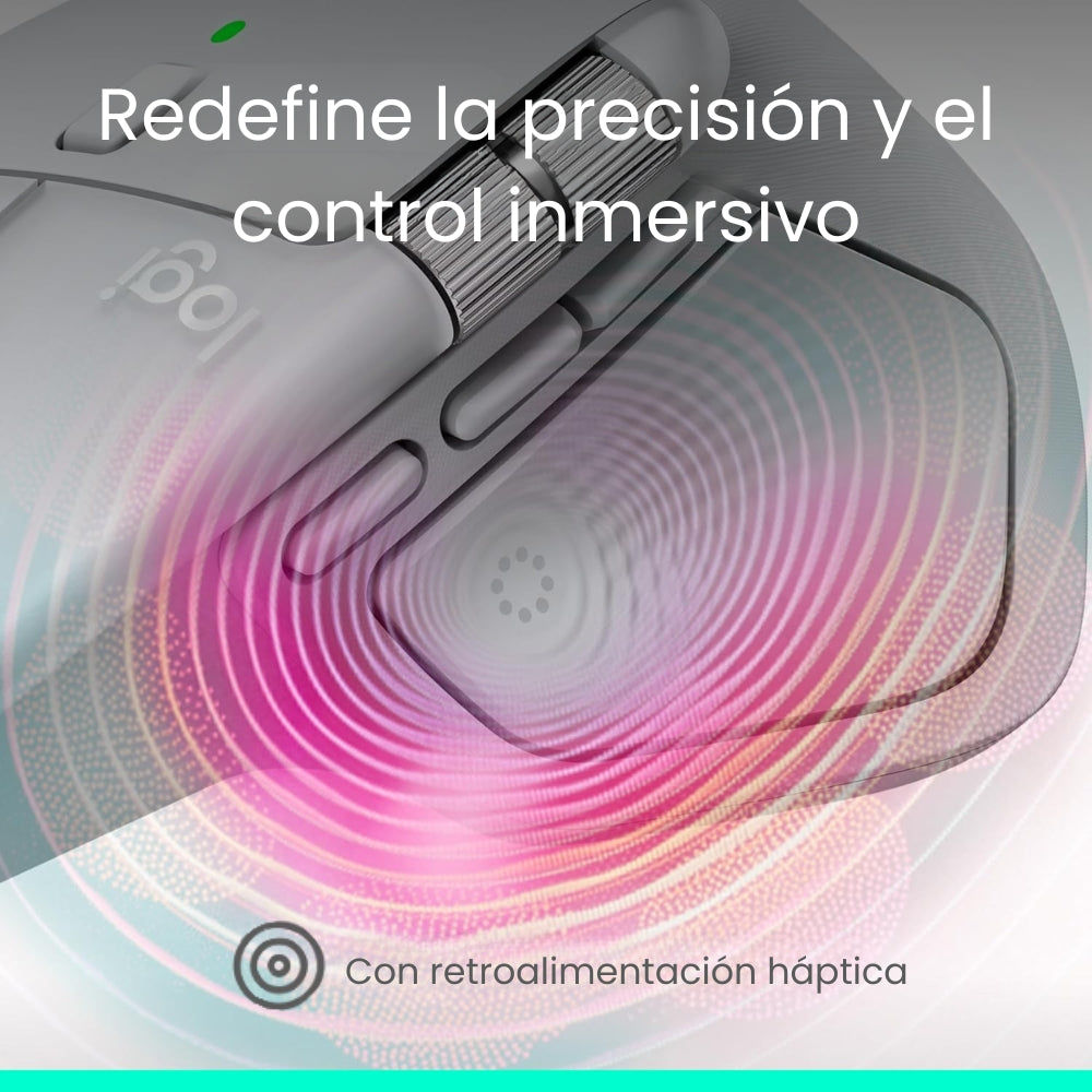 Diadema Profesional Bluetooth Logitech Zone Vibe 100 Micrófono Flip-to-Mute + Mouse Inalámbrico Avanzado Logitech MX Master 4 Recargable Bluetooth/Bolt - Blanco + Obsequio Estuche