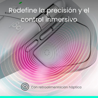 Diadema Profesional Bluetooth Logitech Zone Vibe 100 Micrófono Flip-to-Mute + Mouse Inalámbrico Avanzado Logitech MX Master 4 Recargable Bluetooth/Bolt - Blanco + Obsequio Estuche