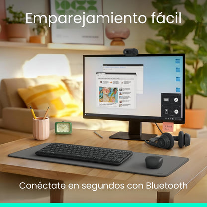 Teclado Bluetooth Inalámbrico Logitech K250 Compacto + Logitech M240 Silencioso Ratón Bluetooth Inalámbrico - Blanco