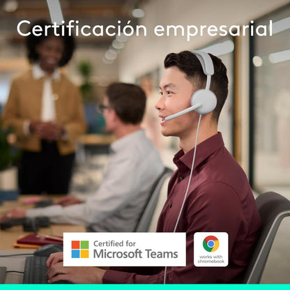 Diadema Profesional Logitech Zone Wireless 2 ES con ANC Híbrida Adaptativa - Blanco Crudo