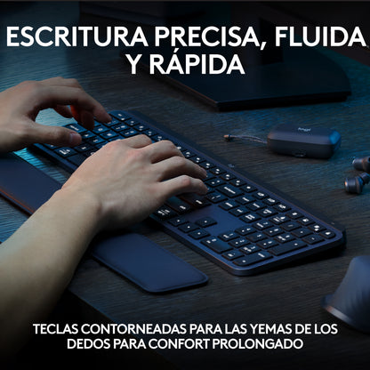 Teclado Avanzado Logitech MX Keys S Inalámbrico Multidispositivo + Mouse Inalámbrico Avanzado Logitech MX Master 4 Bluetooth/Bolt