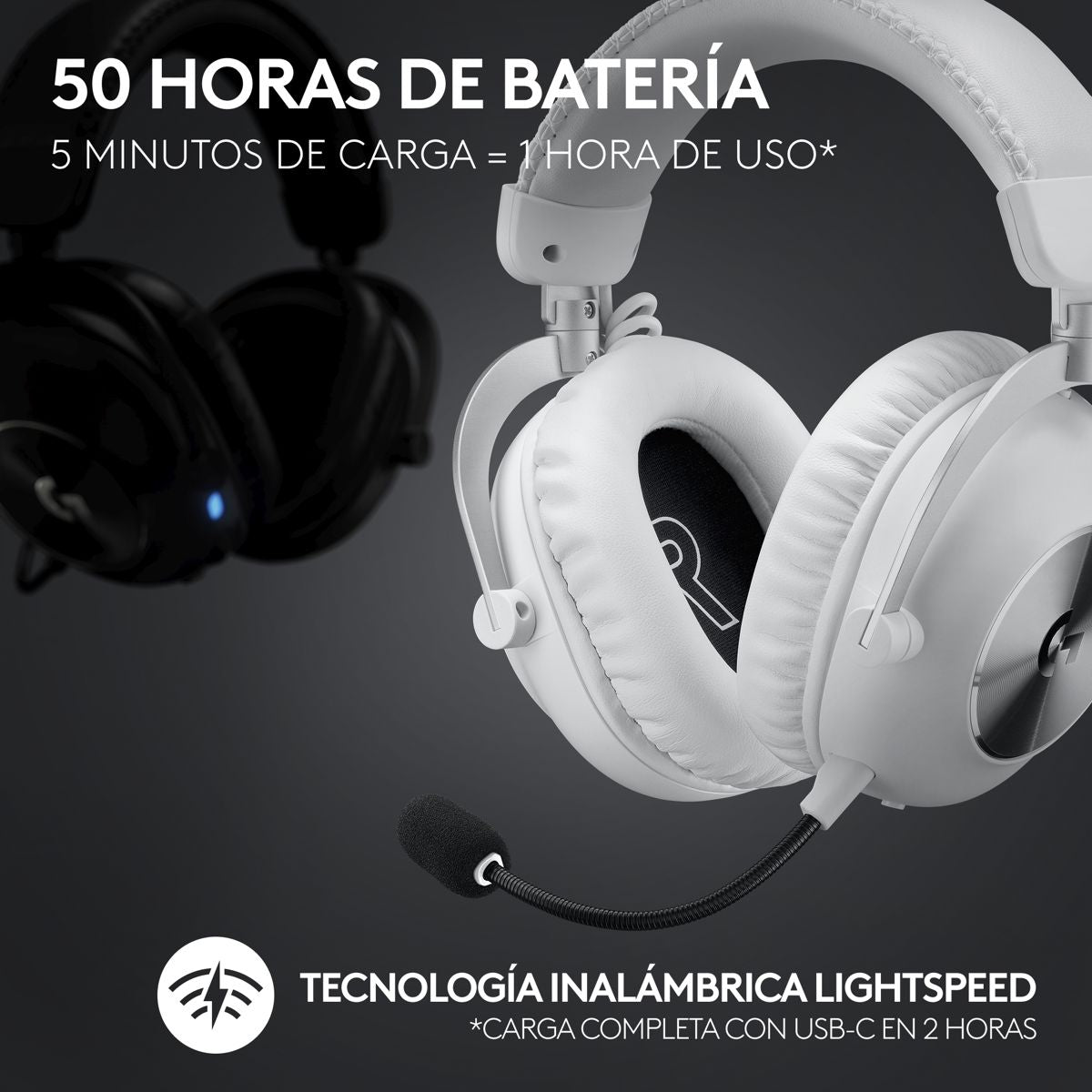 Auriculares Gamer 7.1 Inalámbricos Logitech G Pro X 2 LIGHTSPEED con Bluetooth, Blanco