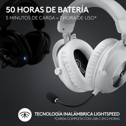 Auriculares Gamer 7.1 Inalámbricos Logitech G Pro X 2 LIGHTSPEED con Bluetooth, Blanco
