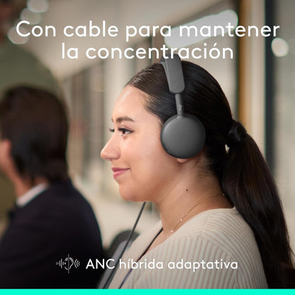 Diadema Profesional Logitech Zone Wireless 2 ES con ANC Híbrida Adaptativa - Grafito
