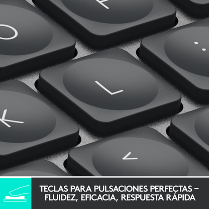 Teclado Avanzado Recargable, Logitech Mx Keys Mini - Grafito + Mouse Inalámbrico Avanzado Logitech MX Master 4 Bluetooth/Bolt - Grafito