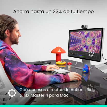 Teclado Avanzado Recargable, Logitech Mx Keys Mini - Grafito + Mouse Inalámbrico Avanzado Logitech MX Master 4 Bluetooth/Bolt - Grafito