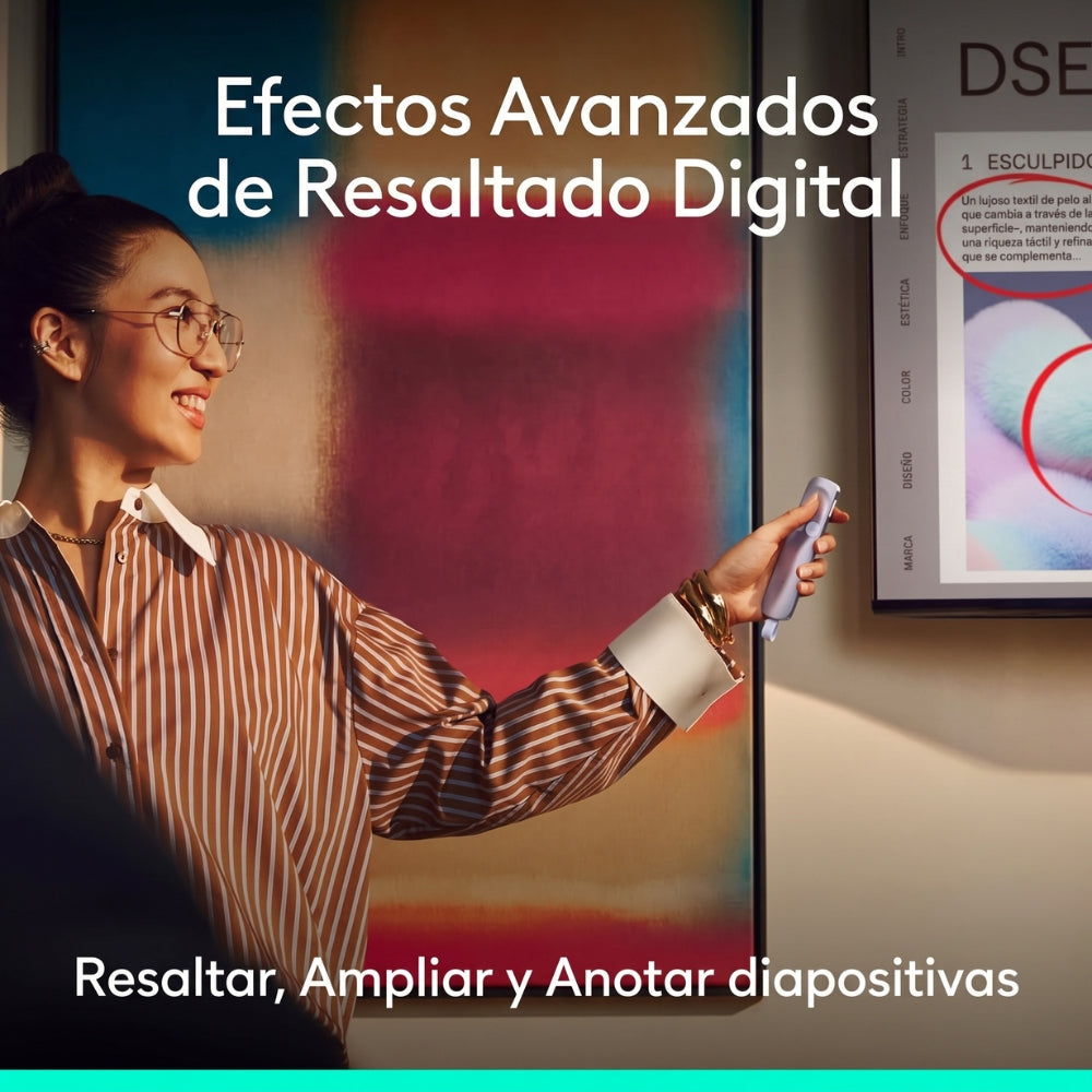 Presentador Inalambrico Logitech Spotlight 2 BT, USB-C - Lila