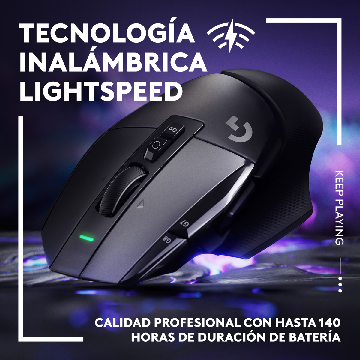 Logitech G502 X Lightspeed, Mouse Gamer Inalámbrico Hero 25k, Negro