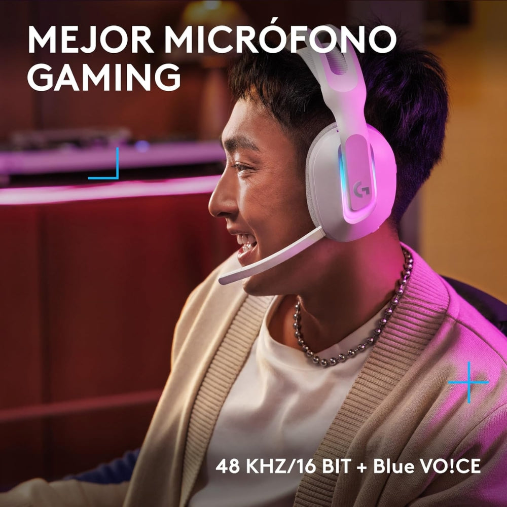Auriculares Gamer Inalámbricos Logitech G522 LIGHTSPEED con RGB LIGHTSYNC Blanco + Obsequio Soporte para Diadema