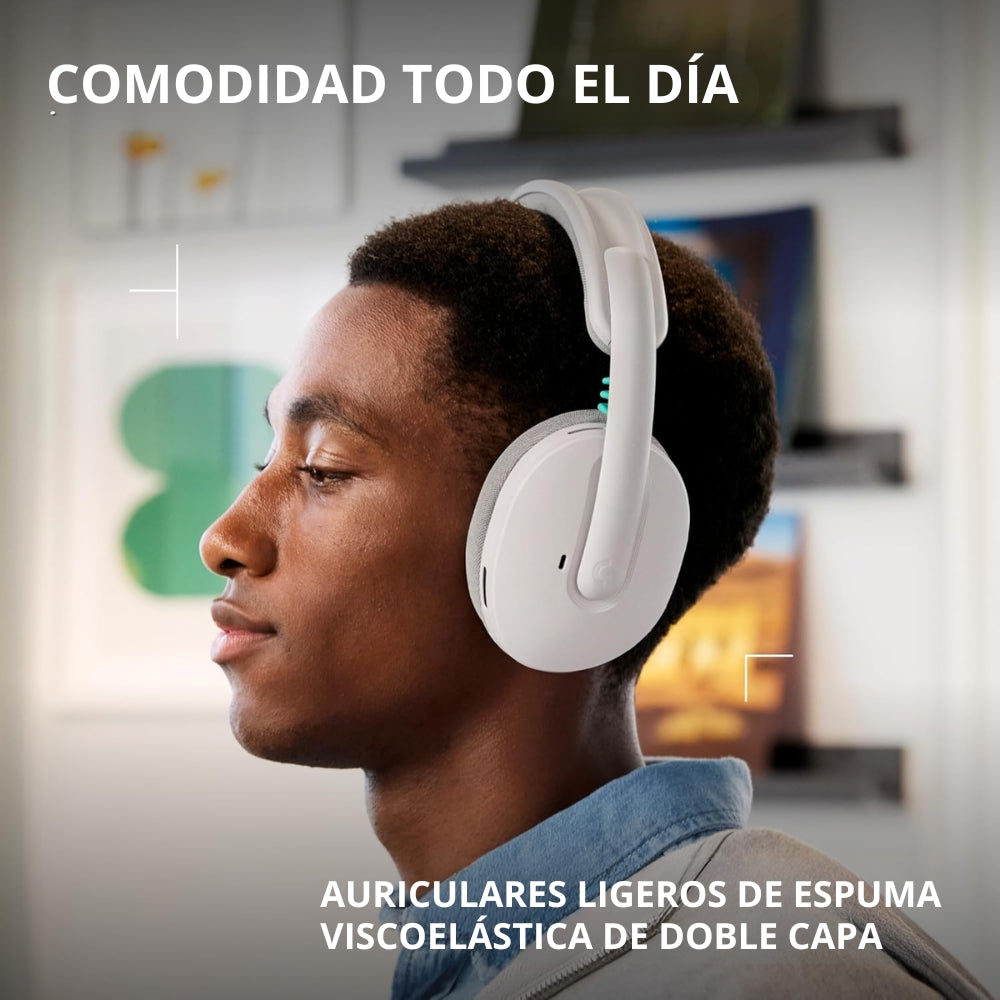 Auriculares Gamer Inalámbricos Logitech G325 LIGHTSPEED Bluetooth PC/PS5/Switch/Xbox - Blanco + Obsequio Soporte para Diadema