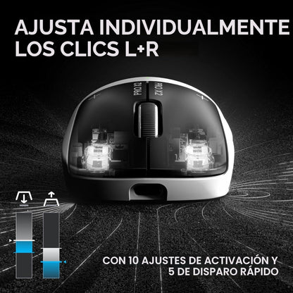 Mouse Gamer Inalámbrico Logitech G PRO X2 SUPERSTRIKE Lightspeed - Blanco/Negro