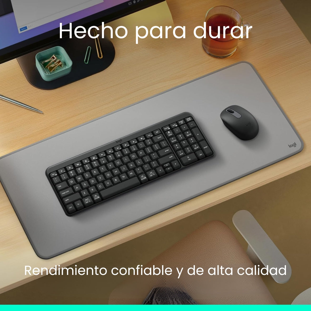 Teclado Bluetooth Inalámbrico Logitech K250 Compacto + Logitech M240 Silencioso Ratón Bluetooth Inalámbrico - Blanco