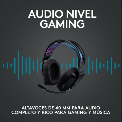 Mouse Gamer Logitech G203 RGB LIGHTSYNC, 6 Botones 8.000 DPI - Negro + Auriculares Gamer Logitech G335 con Cable y Micrófono para PC, Xbox, Playstation - Negro