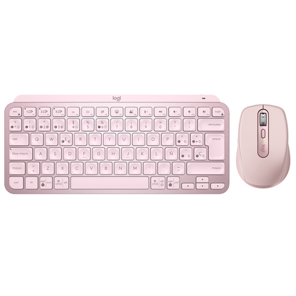 Combo Logitech Teclado Mx Keys Mini + Mouse Mx Anywhere 3s - Rosa