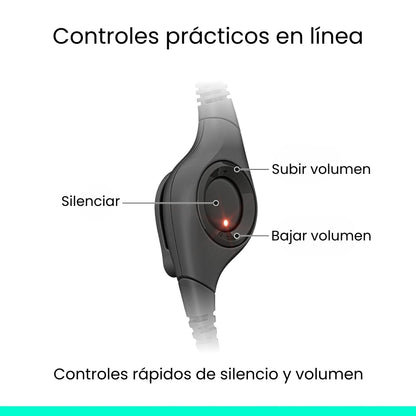 Auriculares con Micrófono USB-C Logitech H390 con Controles en el Cable - Negro